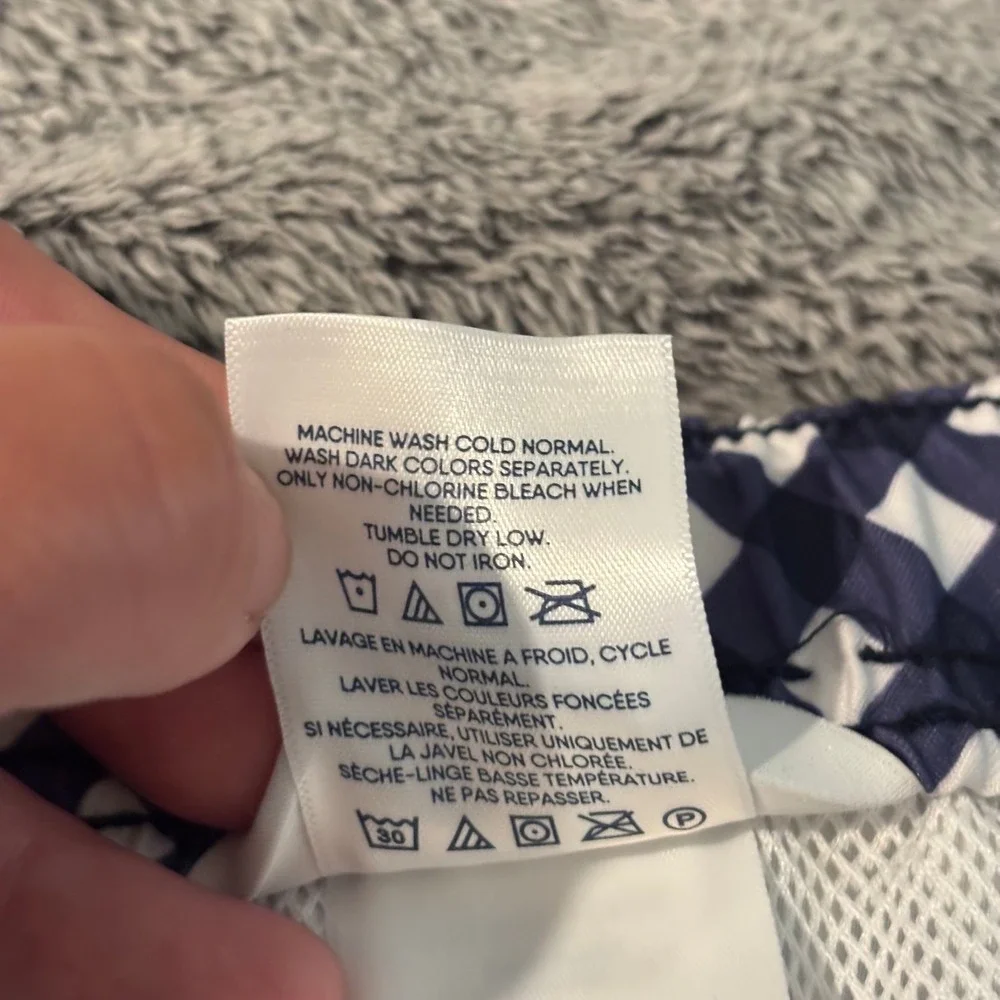 Draper James Lands End Mens Swim Trunks XXL Gingham Check Preppy Coastal 21250